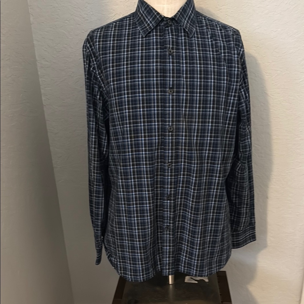 Men's Blue Plaid Shirt